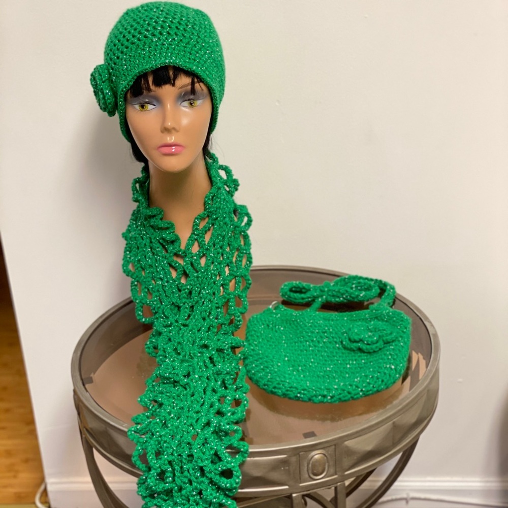 Trio handmade Glitter Scarf set